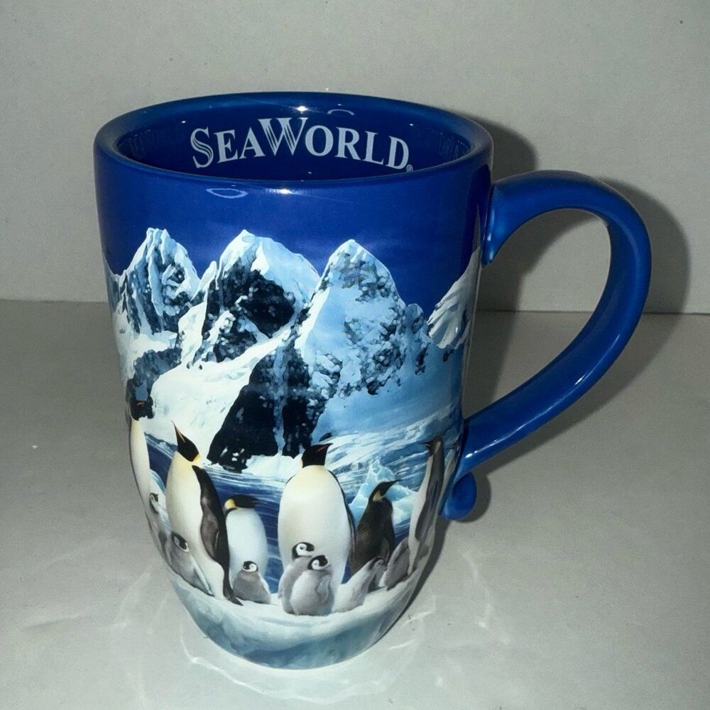 Seaworld Orlando 3D Coffee Mug Emperor Penguins on Arctic Iceberg Theme Park